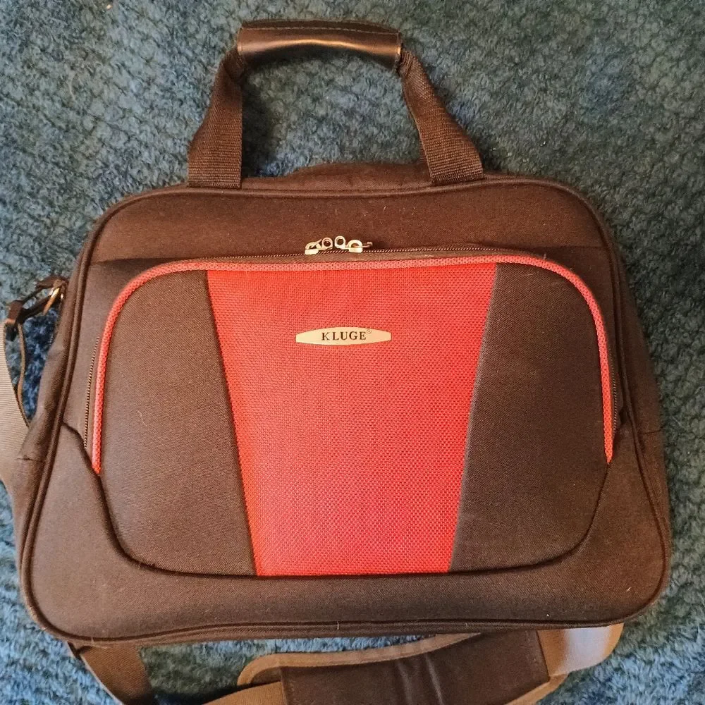 Kluge Laptop Messenger Bag Black‎ Red Professional Briefcase Travel Office Large